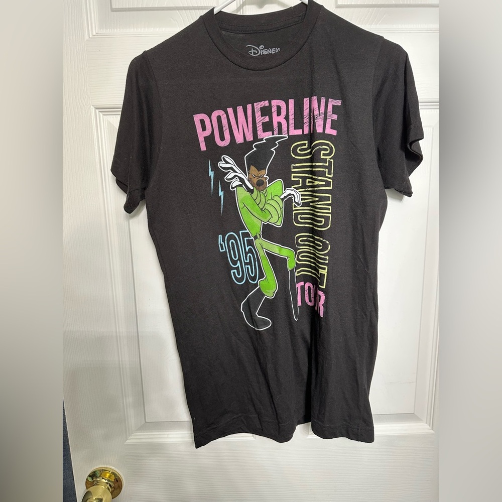 Disney Black T-Shirt powerline from goofy movie